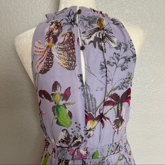 Anthropologie Floral Midi Dress - Lavender and Multicolor - Picture 9 of 14